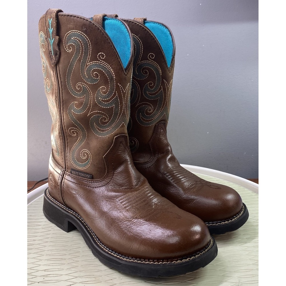 Justin Gypsy Women's Leather Western Waterproof Brown Cowboy Work‎ EH Boots 10B